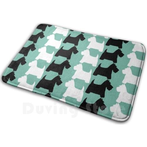 Scotties & Westies Mat Rug Carpet Anti-Slip Floor Mats Bedroom Scottie Westie Terrier Black White Dogs Cute Scottish Dog