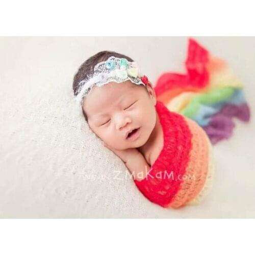 Crochet mohair wrap Handmade knitted baby blanket Newborn baby wraps photography props Backdrop