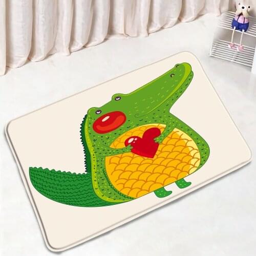 Cartoon Animals Bathroom Mat 3D Cute Dinosaur Pet Dog Non-Slip Bedroom Door Mats Flannel Bathroom Kitchen Floor Rugs Washable
