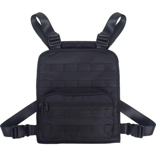 Men Tactical Vest Bag Hip Hop Military Tactical Chest Bags Backpack Adjustable Molle Tool Pouch Shoulder Bag