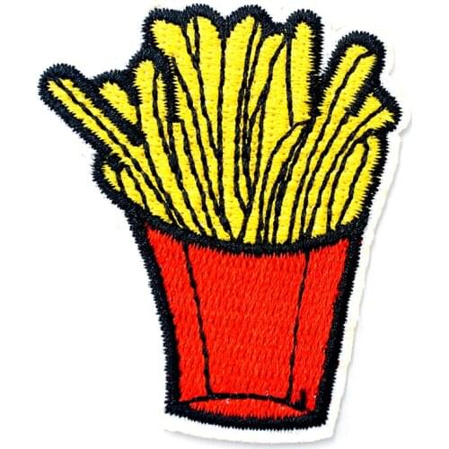 French Fries (Size:5.0x5.5cm) Cloth Patch Badge Embroidered Cute Badges Hippie Iron On Kids Cartoon Patches For Clothes Stickers