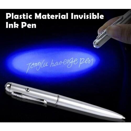 Invisible Ink Plastic Material Pen Ballpoint Pens Office School Supplies With Uv Light Secret Writing Ballpoin Pen TSL1