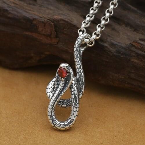 New! 925 silver Surpent pendant vintage thai silver Snake pendant PUNK Pendant Jewelry Gift