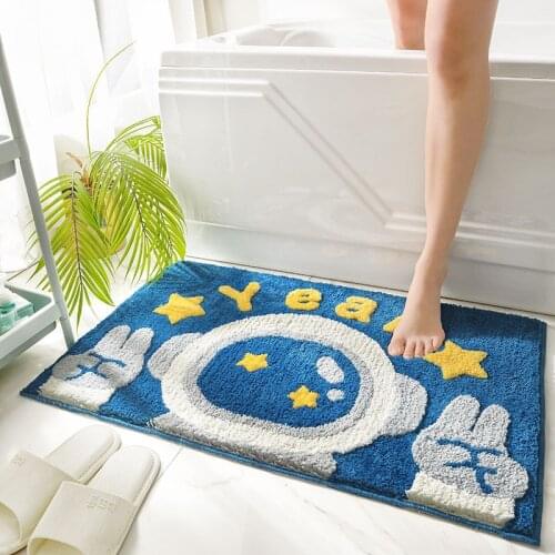 New Flocking Bath Mat Creative Home Decoration Door Mat Fast Absorbent Foot Mat Microfiber Non-slip Bathroom Rug Carpet