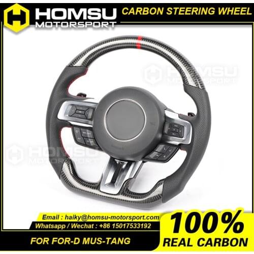 Carbon Fiber Custom Steering Wheel For mustang 2015-2018Carbon Fiber Custom Steering Wheel With Italy Al.cantara
