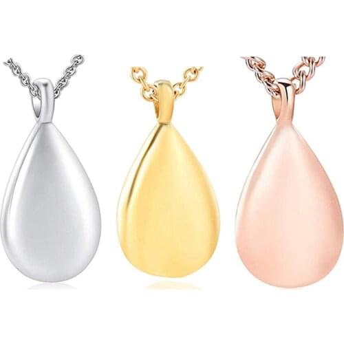 Unisex Urn Necklace Pendant Ashes Holder Teardrop Keepsakes Cremation Pet Human Stainless Steel Jewelry Dropshiping