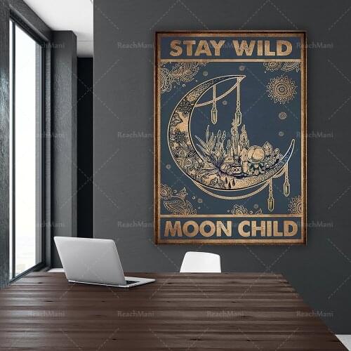 Yoga poster - Stay wild moon child - Yoga Prints Poster-Vintage Posters - Wall Decoration - Signs for Home - Best gifts ever