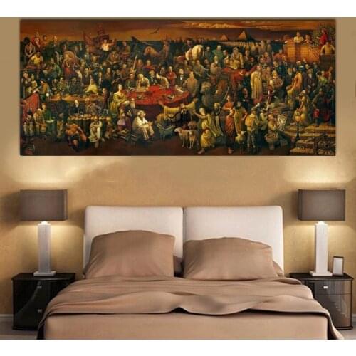Famous Artwork Discussing Divine Comedy Posters and Prints Canvas Painting Cuadros Wall Art Pictures For Living Room Home Decor