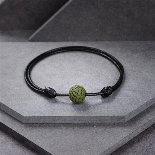 6 Colors Beaded Stretch Bracelet 2pcs/Set Natural Lava Stone Beads Women Men Simple Healing Balance Yoga Handmade Jewelry B443