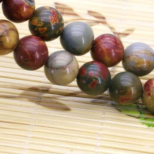 Multicolor picasso round shaped loose beads 12mm 15" 2pc/lot hot DIY stone beads female jewelry wholesale