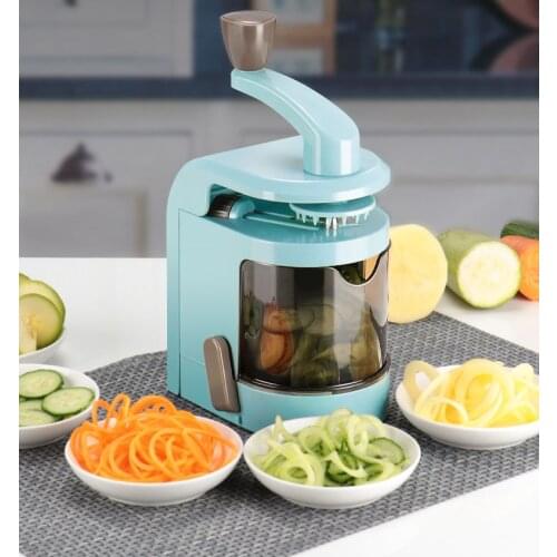 Mylb Spiral Vegetable Cutter Slicer Shredder with 4 Stainless Steel Blades Potato Pasta Spaghetti Spiral Grater Chopper
