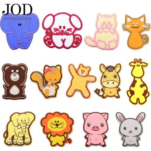 Cartoon Anime Animal Embroidered Patches Stripes for Clothing Iron on Transfers Patch Applique Badge Thermal Stickers on Clothes