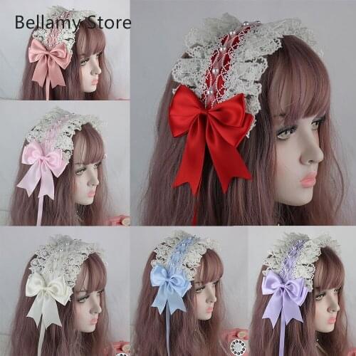 Japanese soft girl Lolita hair band white lace headdress
