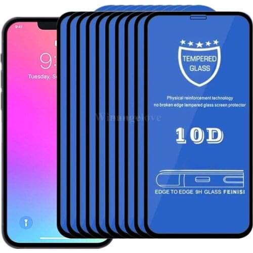100pcs 10D Tempered Glass for iPhone XS Max Screen Protector For iPhone X 7 Plus Full Curved 9H Hardness Glass with retail box