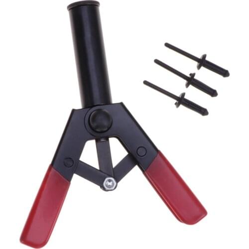 1 Set 1pc Core-pulling Riveter Machine Puller Hand Tool and 40pcs Ergonomic Design Poly Rivet (Black)