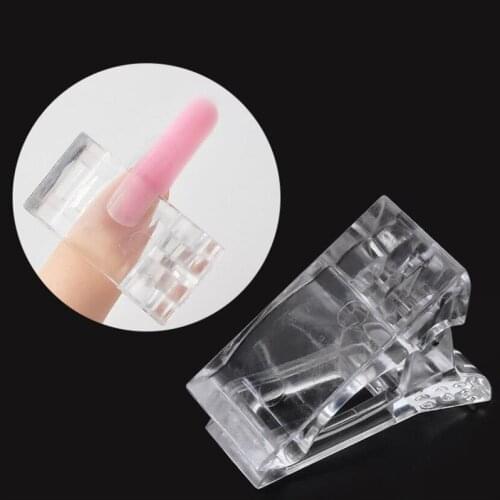 10PCS Gel Nail Tips Finger Extension Gel Fixed Clip Transparent Gel Quick Building Finger Nail Extension Builder Clamp
