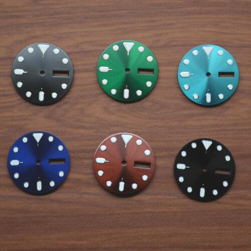 28.5MM Green luminous sterile dial FIT NH36 NH36A Movement WATCH DIAL