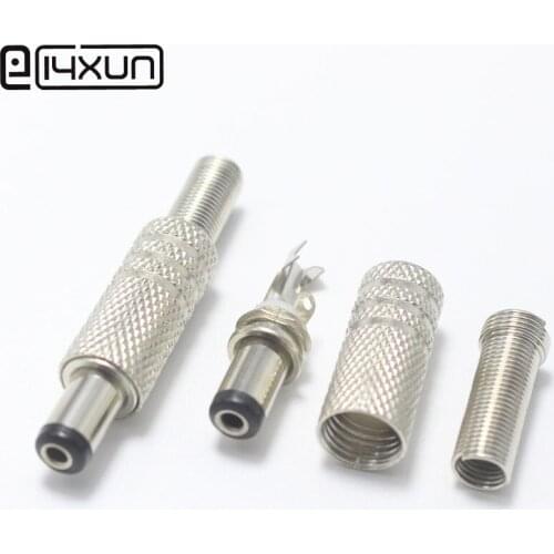 1pcs 5.5*2.5mm DC Power Plug 5.5mm * 2.5mm Metal Male Plugs Connector 9mm Short Type Adapter for OD5mm Cable