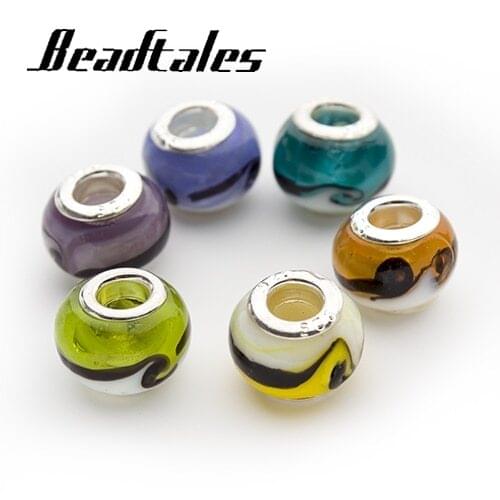 10pcs /lot Mixed Chunky Hole 5mm Lucite Big Hole European Beads for DIY Jewelry Bracelet Making Finding Accessories