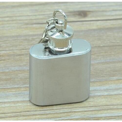 50pcs Portable party outdoor Keychain 1oz Stainless Steel Whisky Liquor Alcohol Pocket Hip Flask,oil bottle with Ke