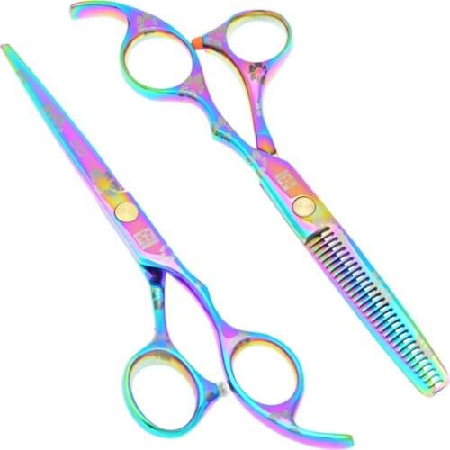 6.0" 5.5" New Professional Hairdressing Scissors Set Hair Cutting Scissors Barber Thinning Shears Salon Hair Tirmmer LZS0270