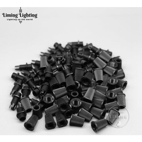 60pcs Strain Reliefs Cable Gland Connectors Cord Grips For Wiring, Pendant Hanging Light, Ceiling Lighting Black Plastic