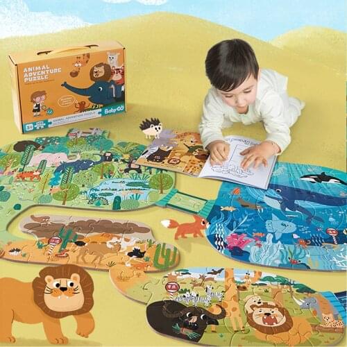 Babygo 106pcs Puzzle 2-3 Years Old Animal Forest Big Size Jigsaw Puzzles Preschool Educational Learning Toy Set For Boy Girls