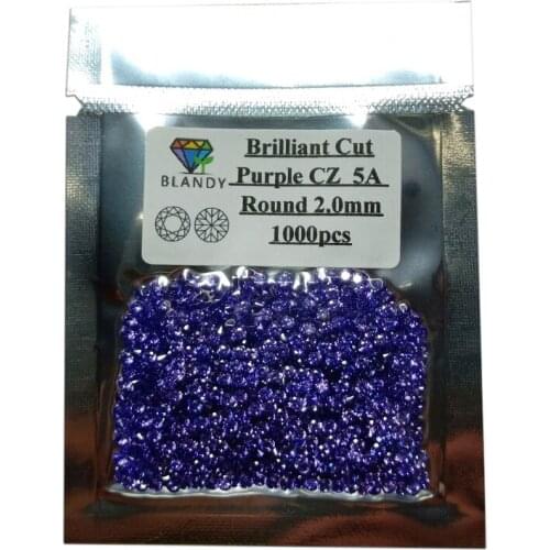 Free Shipping!!! 1000pcs 1mm-3mm Round Shape CZ Stone Purple Color AAAAA Loose Cubic Zirconia