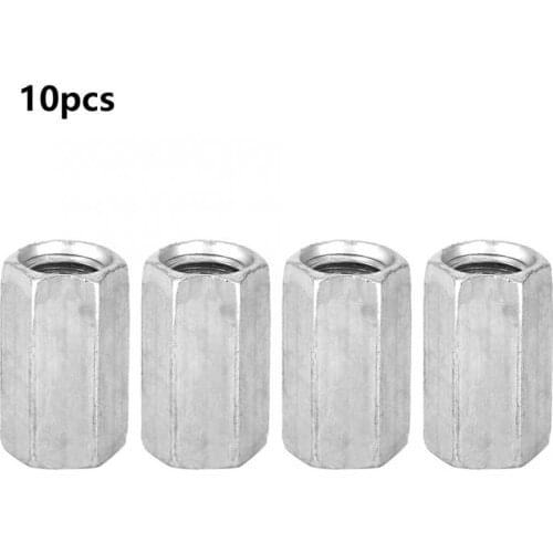 10Pcs M8*20/28/30/40 Carbon Steel Long Rod Nut Hex Sleeve Standoff Threaded Nut Fasteners Bolts Studs Screws Connection Coupler