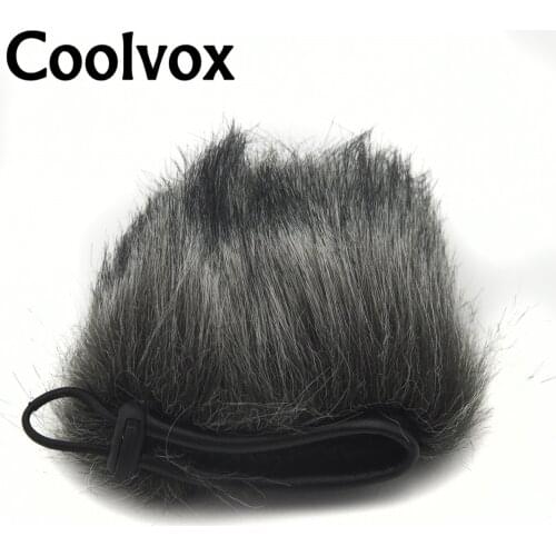 Coolvox Outdoor Audio Artificial Fur Wind Microphone Cover Muff Windscreen Sleeve Shield for Zoom H1 Digital Recoder 65mm*110mm