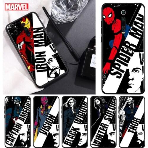 Avengers Marvel superhero For Xiaomi Redmi 9T 9I 9AT 9A 9C 9 8A 8 7A 7 6A 6 5A 5 4X PRO Prime Plus Black Soft Phone Case
