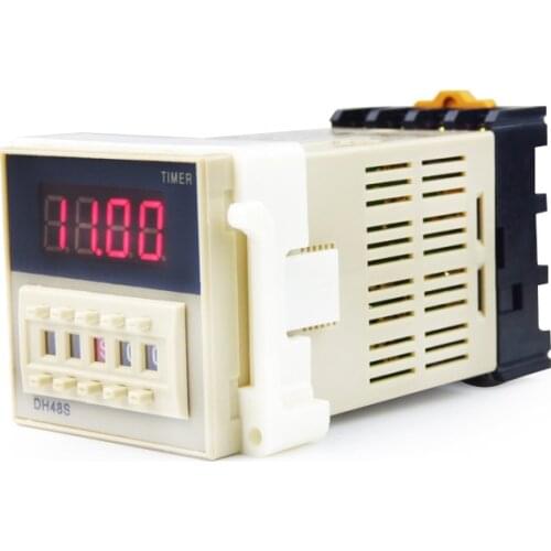 DH48S-1Z Digital LED Programmable Timer Time Relay Switch DH48S 0.01S-99H99M DIN RAIL AC110V 220V 380V Base