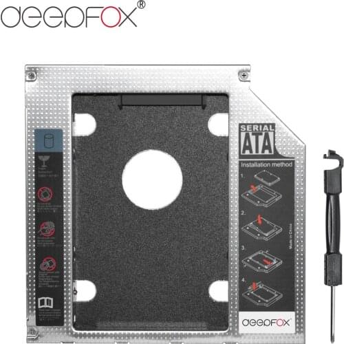 DeepFox Universal 2nd HDD Caddy 12.7mm SATA 3.0 2.5" 2TB SSD Hard Drive Case Enclosure with LED Indicator For Laptop Notebook