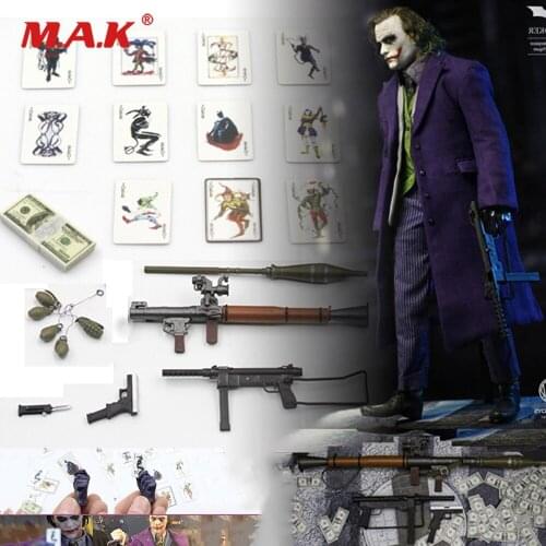 DIY Figure Scene Accessories 1:6 Scale Joker Clown Accessory Bag Gun Knife Grenade Poker Model For 12"Action Figure Soldiers
