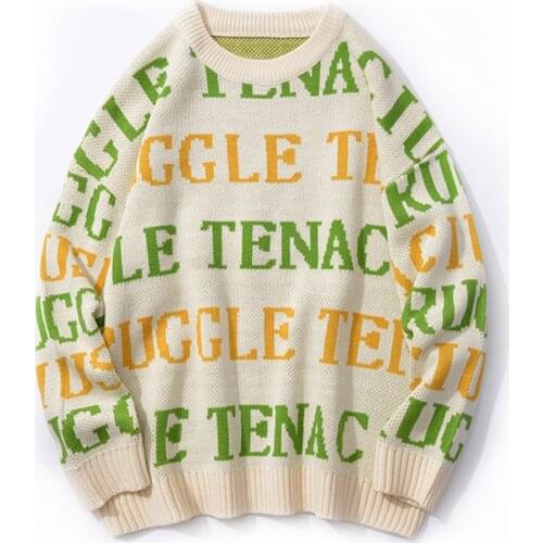 ERIDANUS Oversize New Fun Letters Lazy Wind Warm Mens Sweater Comfortable Korean Knitted Sweater Couples Streetwear Male MZM128