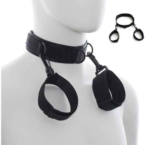 Adult Games Erotic Sex Toys Neck Collar Handcuffs BDSM Bondage Restraints Necks Ring Harness Flirtin Fetish Slave Rule Cosplay