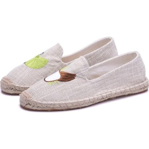 Ladies Espadrilles Flat Shoes Women Casual Espadrille Summer Loafers Embroidered Comfortable Shoes Girls Home Women Flats