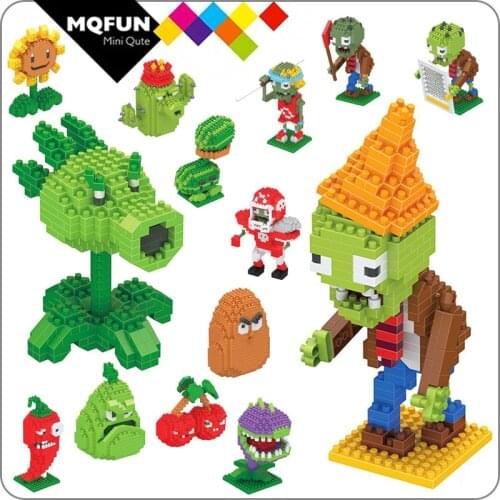 BOYU Toys Diamond Granules assembled building blocks bricks Plant cartoon Zombies gifts games educational toy action figures
