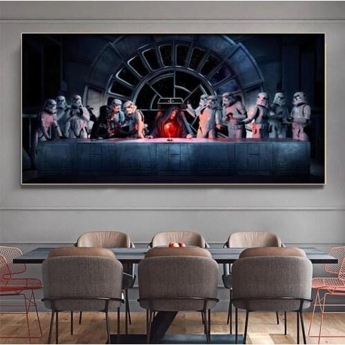Last Supper Star Wars Darth Vader Storm Trooper Wall Art Canvas Painting Poster And Picture For Living Room Home Decor Cudros