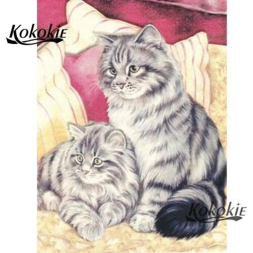 Cartoon cat pattern DIY Mosaic diamond painting with square stones full square Picture of Rhinestone Diamond Embroidery Sale