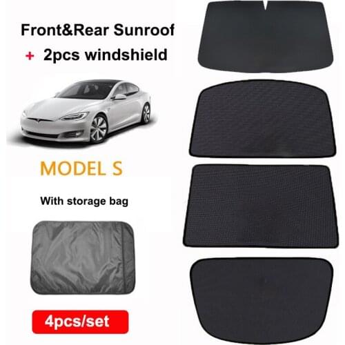 2021 Sunshade Sunroof For Tesla Model S Sunscreen Foldable Mesh UV Insulation Models Skylight Shade Modified Auto Car Accessory