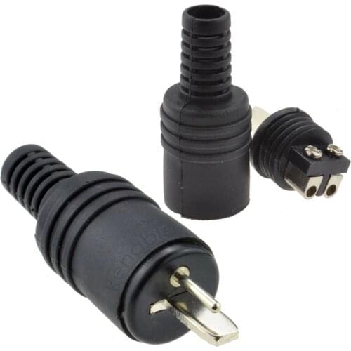 2 pcs 2 pin Black DIN Male Plug Speaker and HiFi Connector Screw Terminals Connector Power Audio Lamp Signal Plug Adapters