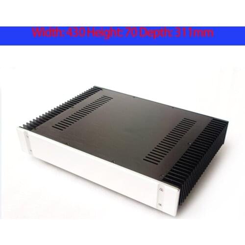 KYYSLB 430*70*311mm 4307 All Aluminum Post Level Class A Amplifier Chassis Box House DIY with Cooling Holes Amplifier Case Shell