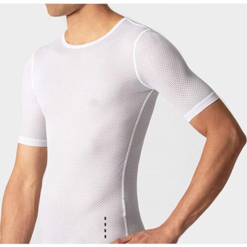 White Lightweight Mens Cycling Base Layer Breathable Air Mesh Cycling underwear Primera Capa Hombre