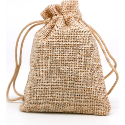 Linen Bag Drawstring Wedding&Christmas Packaging Pouchs & Gift Bags 50pcs/Lot 7x9 Small Jewelry Sachet &Mini Jute bags