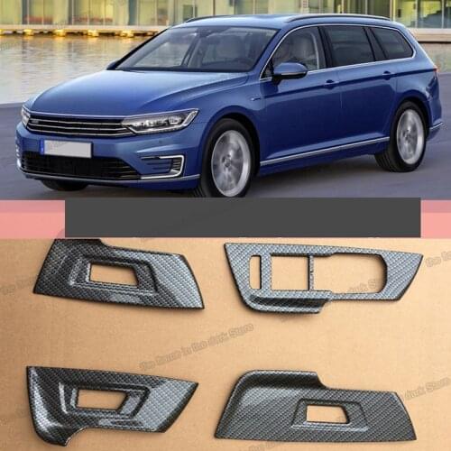 Lsrtw2017 carbon fiber abs car window control panel trims for volkswagen passat B8 2016 2017 2018 2019 2020 2021 variant