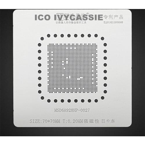 MSD6A928HP-0027 BGA Stencil LCD Screen Display IC Reballing Pins Solder Tin Plant Amaoe Square Hole Heating Steel Mesh 0.2mm