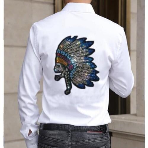 2021 New Hot drill Long Sleeve Designer Shirts Men Slim Fit Fashions Mens Shirt Man Dress