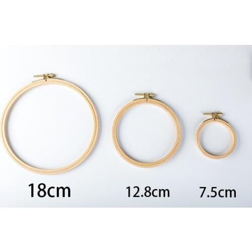 3 Sizes beech wooden Frame Embroidery Hoop Ring set, Round Wooden Embroidery Hoops Frame set Sewing Tool