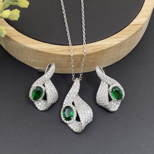 Lanyika Fashion Jewelry Set Exquisite Tie Zirconia Micro Pave Necklace with Earrings for Women Wedding Anniversary Best Gifts